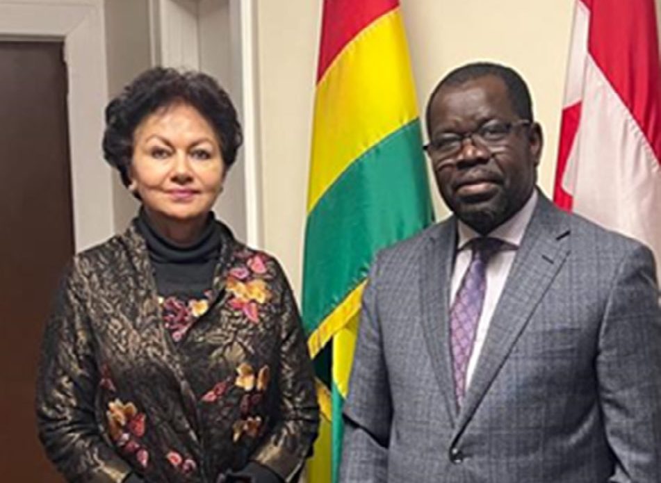 Professor Asha Kanwar  with Mr Ptangme Peketi, First Counsellor and Chargé d’affaires of Togo  to Canada,