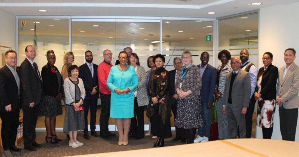 COL staff, along with Professor Asha Kanwar, with The Right Honourable Patricia Scotland KC, Commonwealth Secretary-General